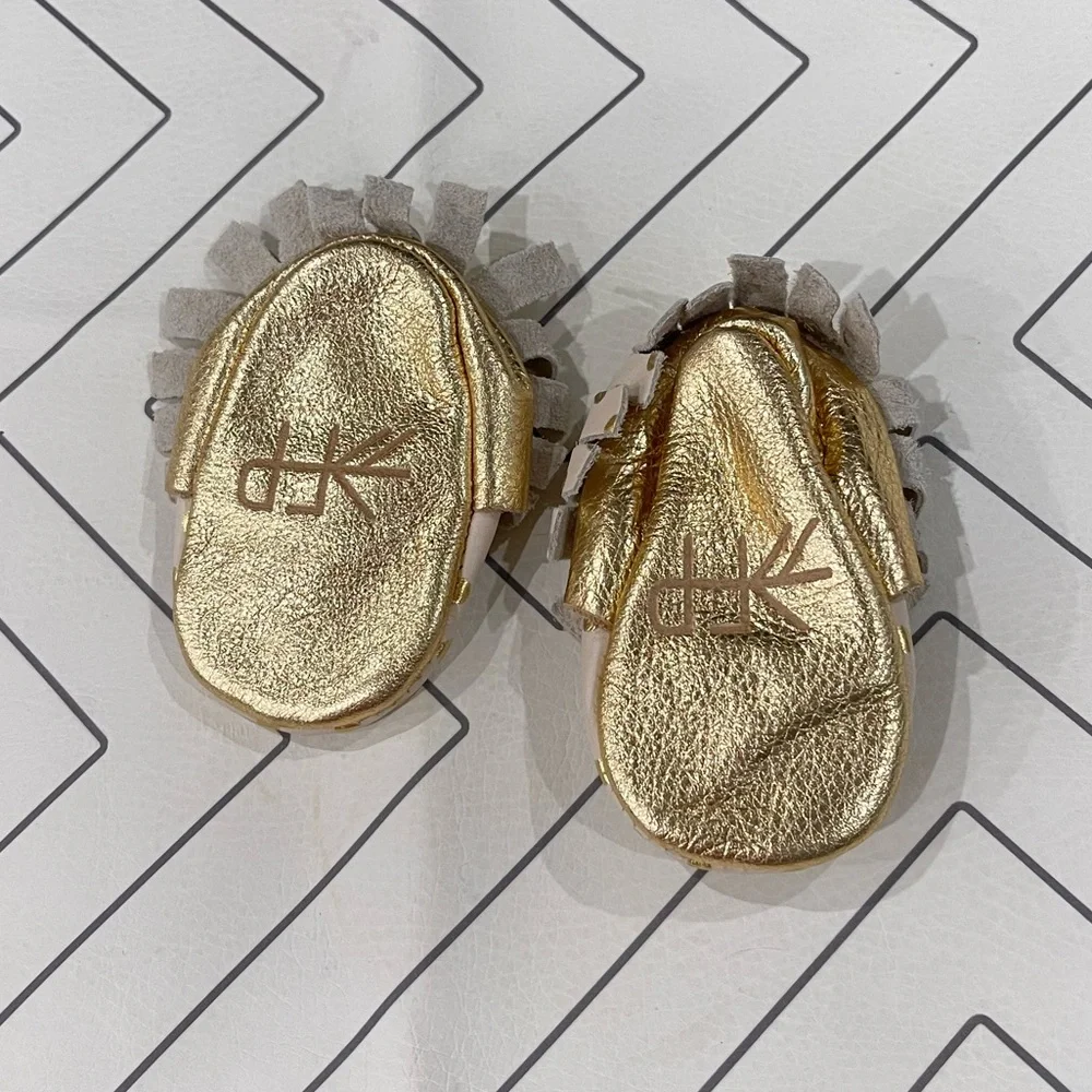 Freshly Picked Gold and Cream Spotted Moccasins